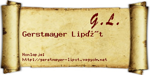 Gerstmayer Lipót névjegykártya